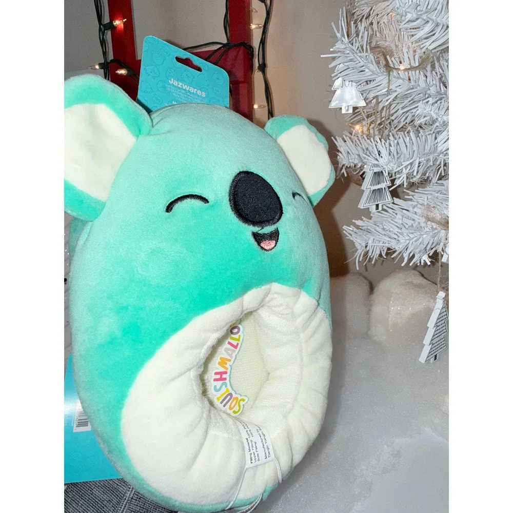 Squishmallows‎ Teal Koala Plush Slippers Size 11-12 Kids